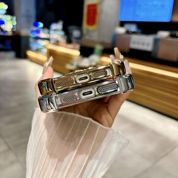 Funda con soporte giratorio para iPhone 16e (dorada)