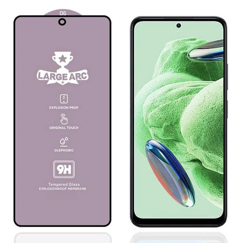 Película de vidrio templado de arco grande de aluminio de alta resistencia 9H de 0,4 mm para Xiaomi Redmi Note 12 5G Global