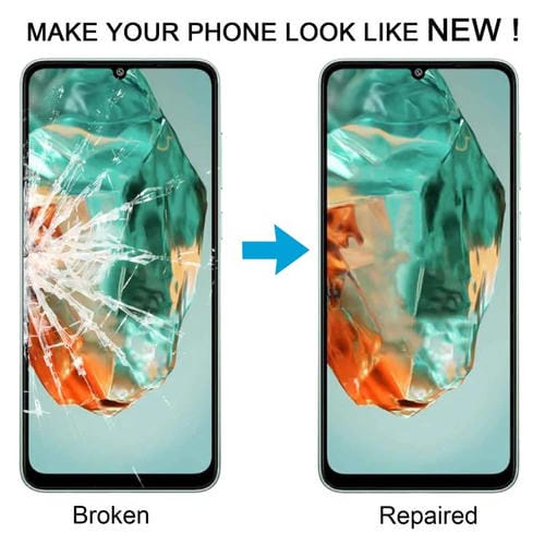 Verre extérieur de l'écran frontal Samsung Galaxy M05 SM-M055F avec adhésif OCA (10 unités)