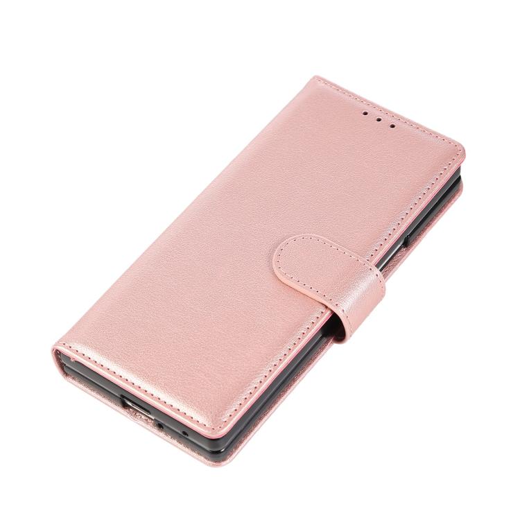 Funda de cuero multifuncional con 3 ranuras para tarjetas para Samsung Galaxy Z Fold7 5G (oro rosa)