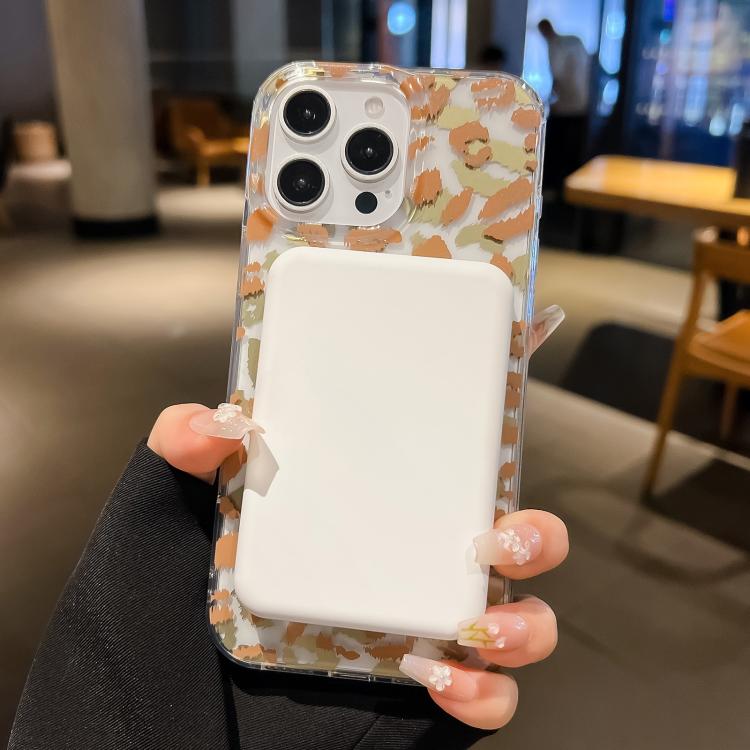Funda MagSafe Leopard para iPhone 16e con laminado de doble cara IMD (negro y marrón)