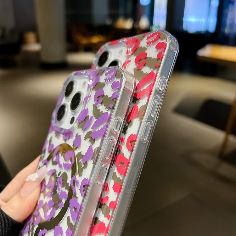 Funda Leopard MagSafe con laminado IMD de doble cara para iPhone 16e (café amarillo)