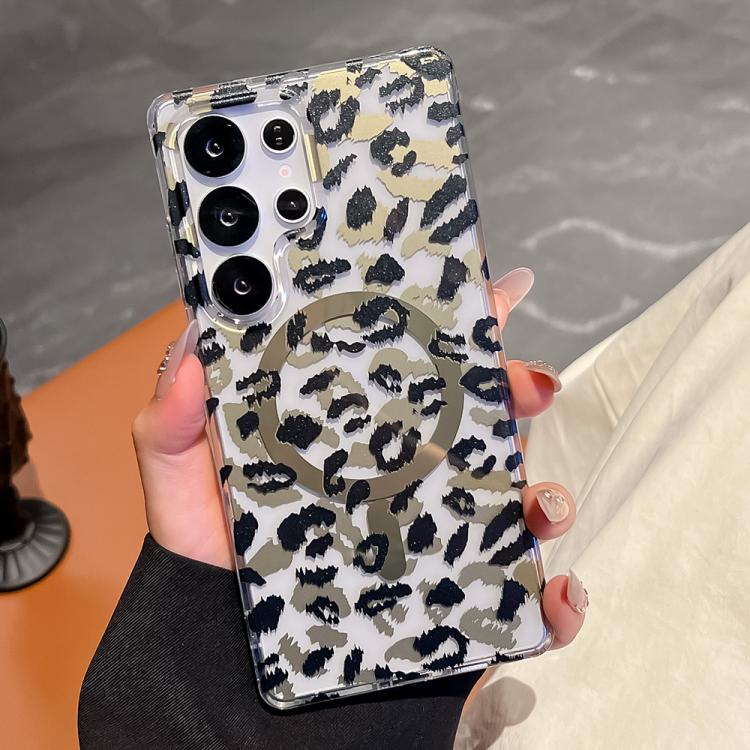 Funda para Samsung Galaxy S25 Ultra 5G Leopard MagSafe con laminado de doble cara IMD (negro y marrón)