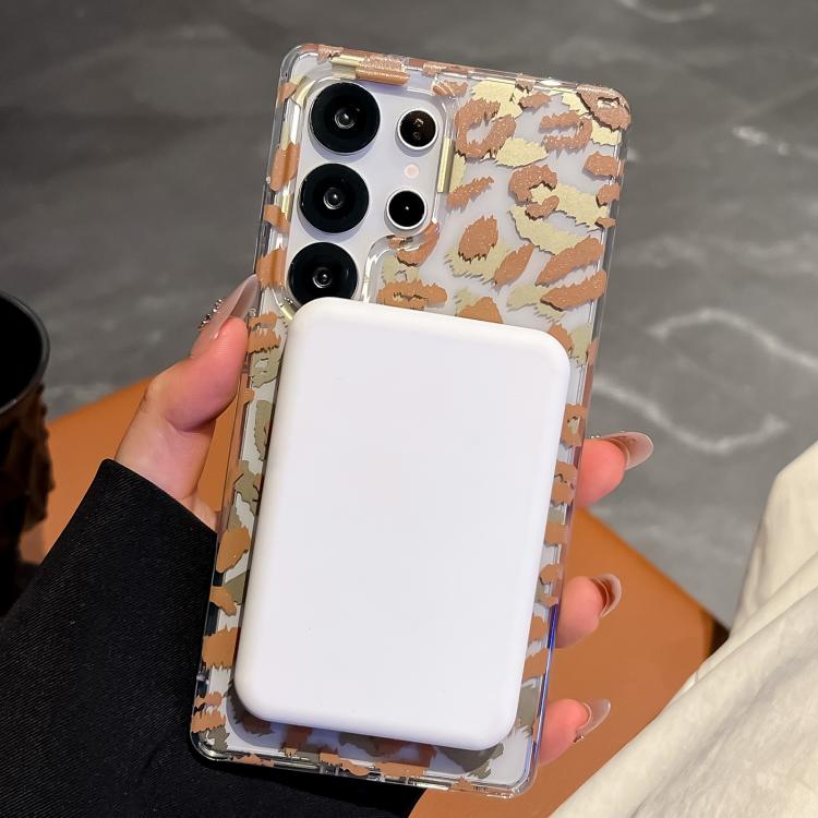 Funda para Samsung Galaxy S25 5G Leopard con laminado MagSafe de doble cara IMD (morado)