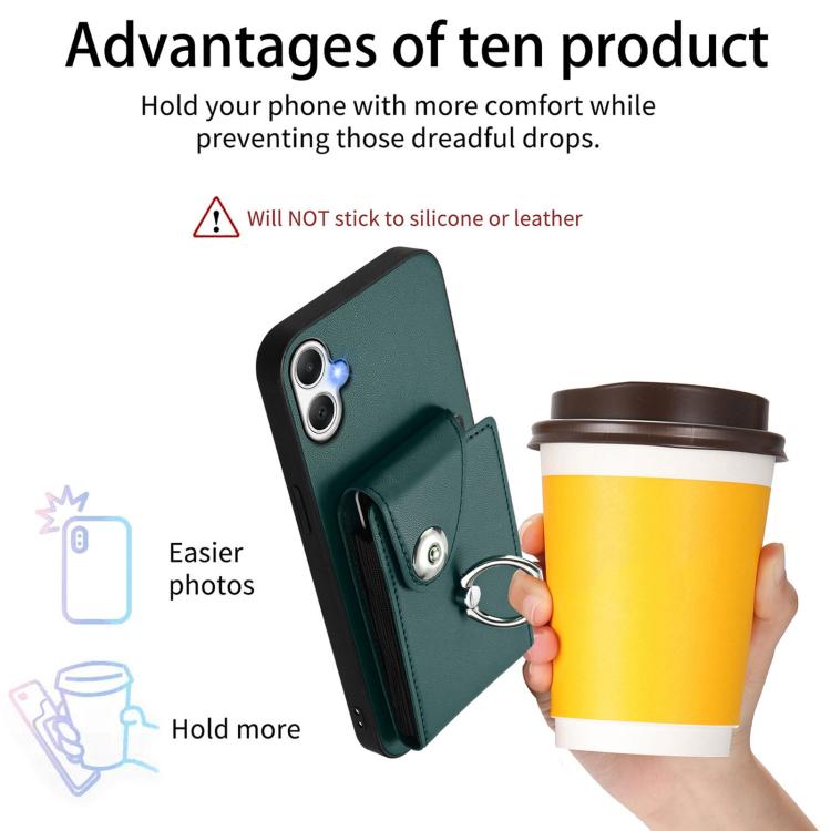 Funda para Samsung Galaxy A06 4G con tarjetero y anillo (verde)