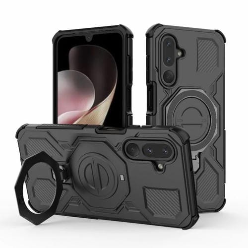 Funda magnética de TPU y PC MagSafe de color sólido para Samsung Galaxy M36 5G India J-20 (negro)