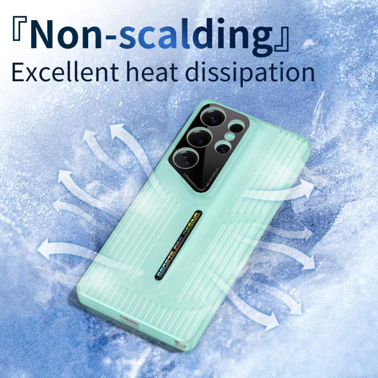 Funda para Samsung Galaxy S22 Ultra 5G, translúcida, esmerilada y con disipación de calor (verde)