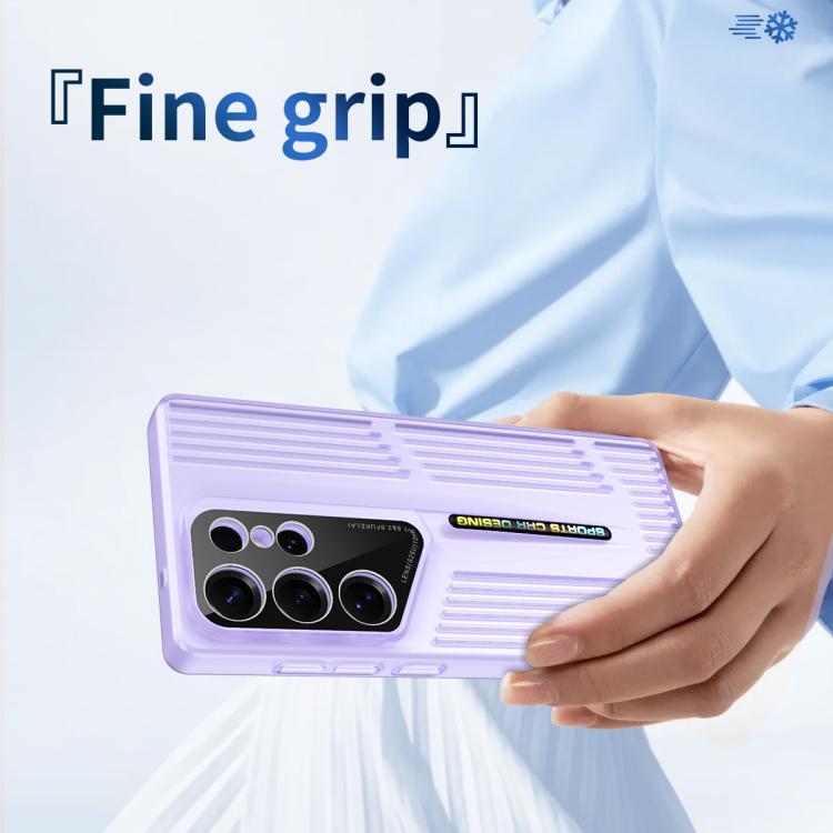 Funda para Samsung Galaxy S25+ 5G, translúcida, esmerilada y con disipación de calor (morada)