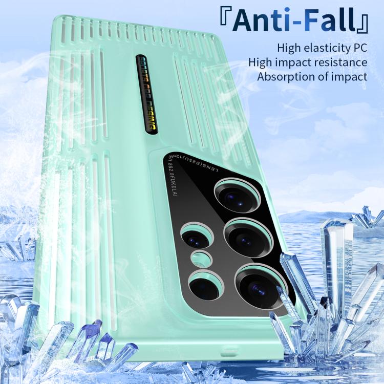 Funda para Samsung Galaxy S22 Ultra 5G, translúcida, esmerilada y con disipación de calor (verde)