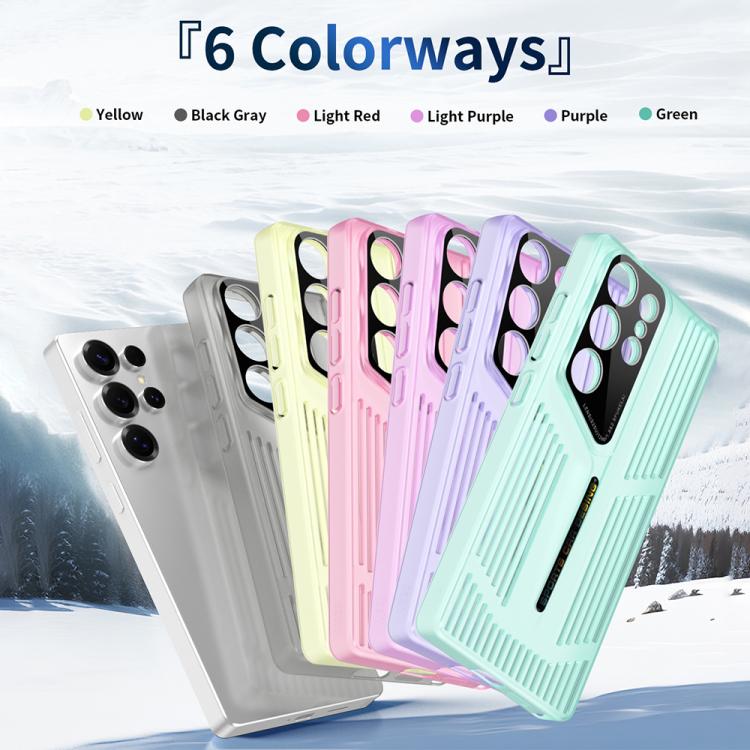 Funda para Samsung Galaxy S22 Ultra 5G, translúcida, esmerilada y con disipación de calor (verde)
