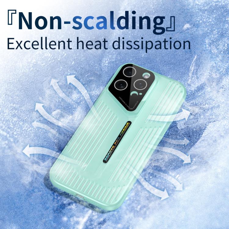 Funda para iPhone 15 Pro Max con disipación de calor, translúcida, esmerilada y hueca (morada)