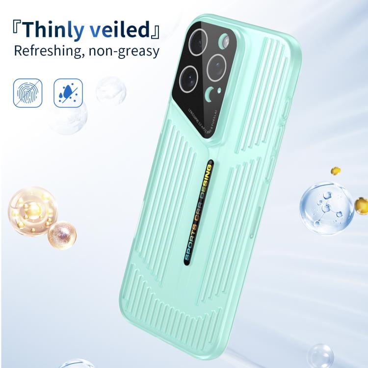 Funda para iPhone 11 Pro Max con disipación de calor, translúcida, esmerilada y hueca (morado claro)