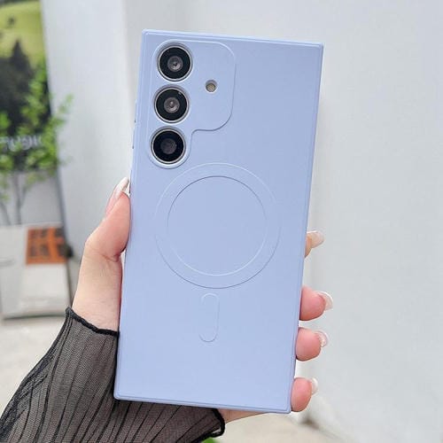 Funda magnética MagSafe de silicona líquida de color sólido para Samsung Galaxy A35 5G (azul Yuanfeng)