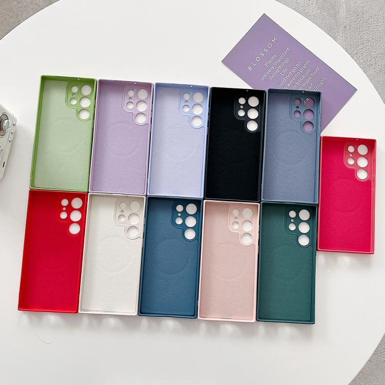 Funda magnética MagSafe de silicona líquida de color sólido para Samsung Galaxy A06 4G/5G (azul rey)