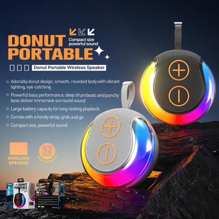 Altavoz Bluetooth inalámbrico portátil WK WD-10 Donut (negro)