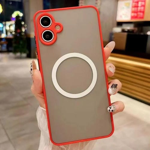 Funda MagSafe con diseño de ojo de águila y textura de piel para Samsung Galaxy A06 4G/5G (roja)