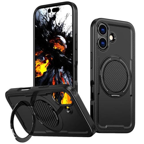 Funda metálica MagSafe con rotación de 360 grados para iPhone 17 (negra)