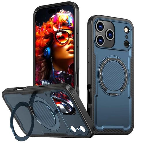 Funda metálica MagSafe con rotación de 360 grados para iPhone 17 Pro Max (azul marino)