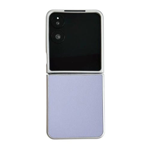 Funda de cuero Morandi con marco plateado para Xiaomi Mix Flip 2 (morado)