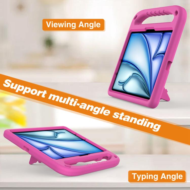 Funda de EVA a prueba de golpes con asa y soporte para iPad Air 11 (2024/2025) (rosa)