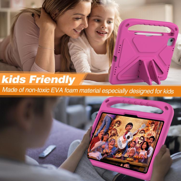 Funda de EVA a prueba de golpes con asa y soporte para iPad Air 11 (2024/2025) (rosa)