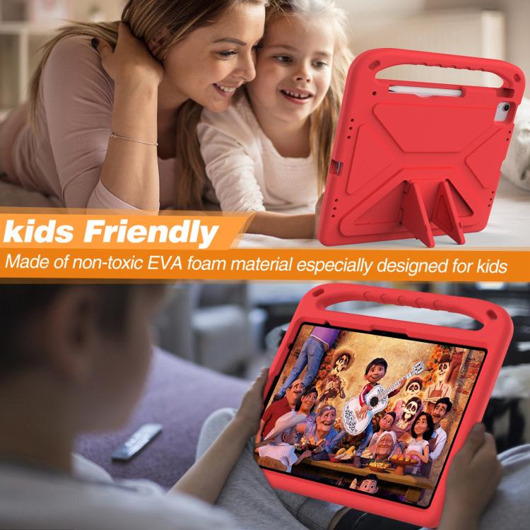 Funda de EVA a prueba de golpes con asa y soporte para iPad Air 13 (2024/2025) (roja)