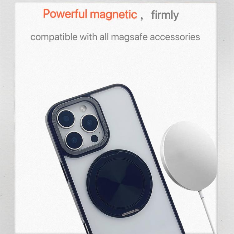 Funda MagSafe semitransparente con rotación de 360 grados para iPhone 14 Pro (negra)