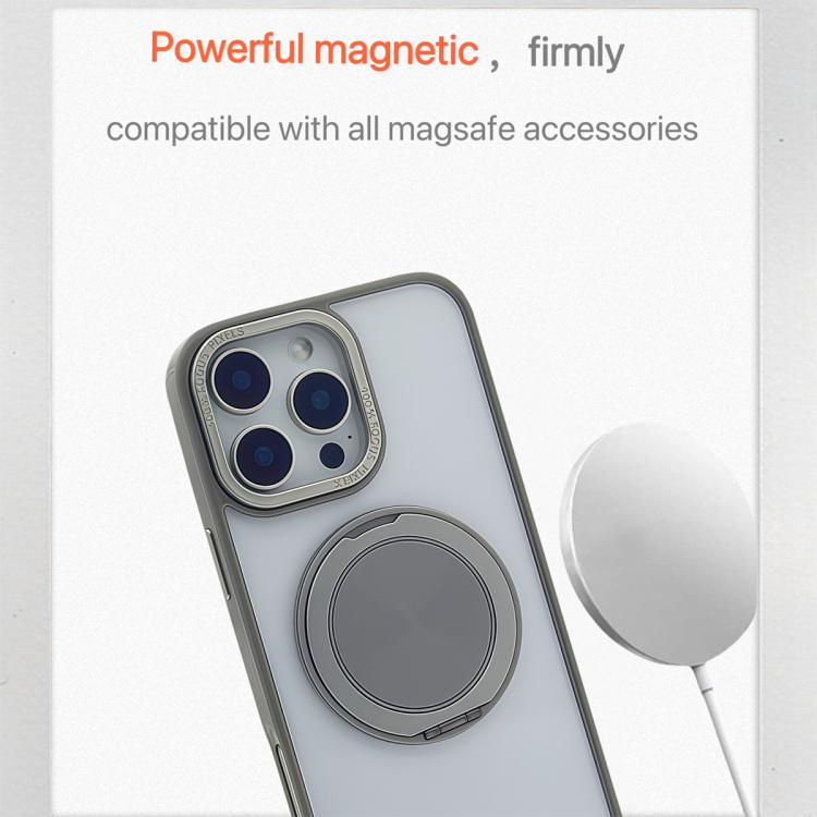 Funda MagSafe semitransparente con rotación de 360 grados para iPhone 14 Pro (gris)
