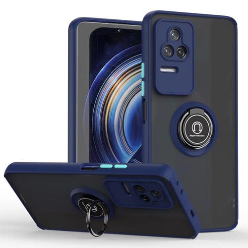 Funda de TPU + PC con anillo para Redmi K50 Q Shadow 1 Series (azul real)