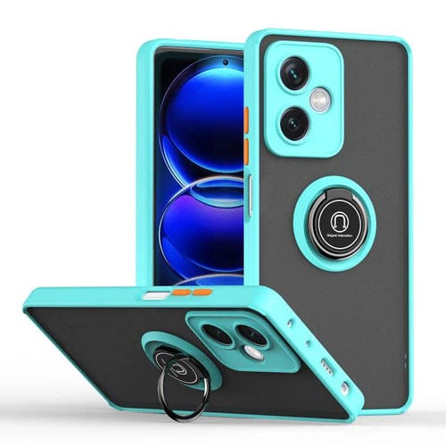 Funda de TPU + PC con anillo para Redmi Note 12 5G Global Q Shadow 1 Series (azul cielo)