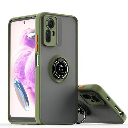 Funda de TPU + PC con anillo para Redmi Note 12 Turbo / Poco F5 Q Shadow 1 Series (verde militar)