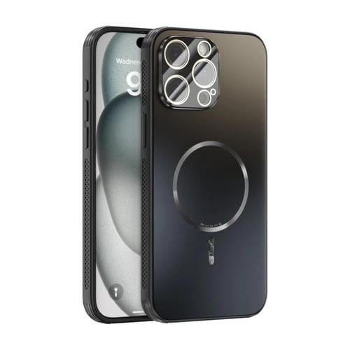 Funda ABEEL MagSafe esmerilada con disipación de calor y película para lente para iPhone 13 Pro Max (negra)