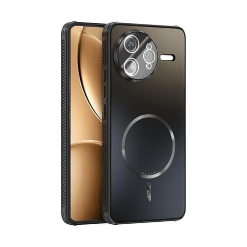 Funda ABEEL MagSafe esmerilada con disipación de calor y película para lente para Redmi K80 Pro 5G (negra)