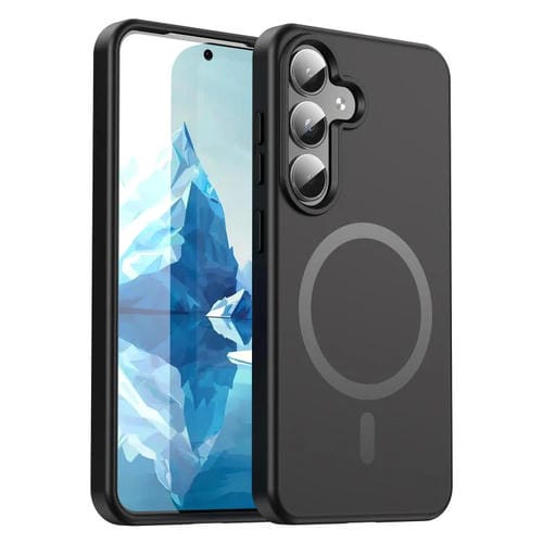 Funda híbrida de TPU translúcida con acabado mate MagSafe para Samsung Galaxy S24 5G (negro)