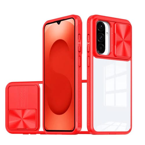 Funda deslizante de acrílico transparente + PC + TPU para Samsung Galaxy A26 5G (rojo chino)
