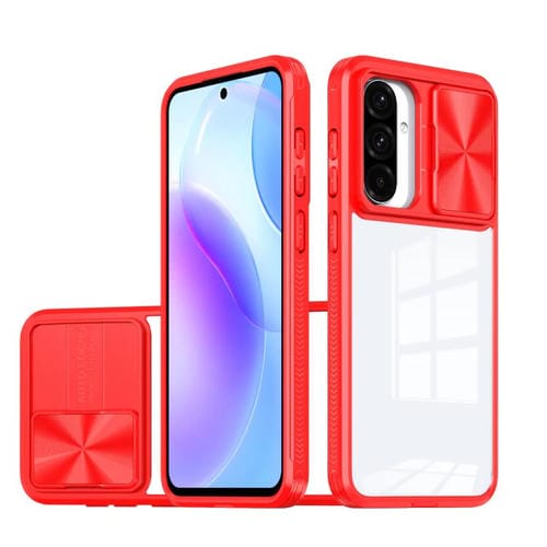 Funda deslizante de acrílico transparente + PC + TPU para Samsung Galaxy A56 5G / A36 5G (rojo chino)