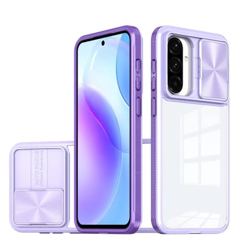 Funda deslizante de acrílico transparente + PC + TPU para Samsung Galaxy A56 5G / A36 5G (morado)
