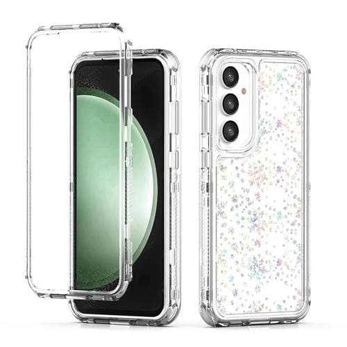 Funda de acrílico transparente con efecto láser para Samsung Galaxy S25/S24 5G (copo de nieve)