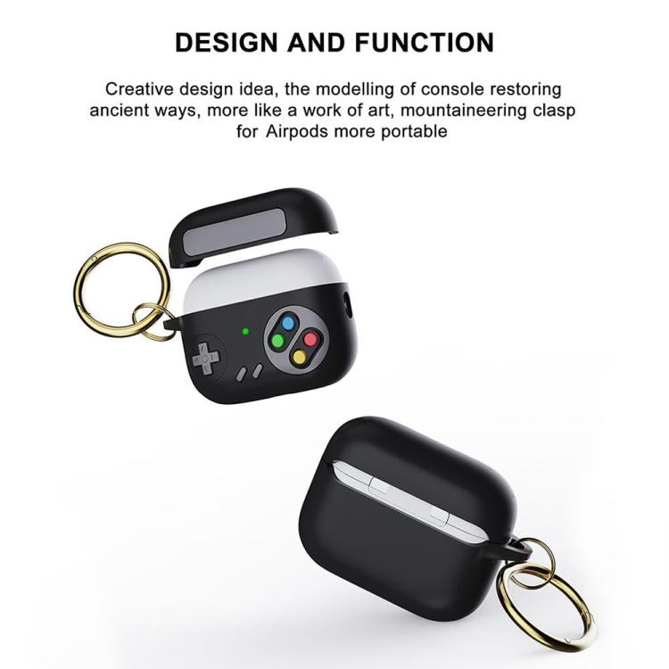 Funda protectora de silicona para auriculares AirPods 4 estilo consola de juegos retro (azul)