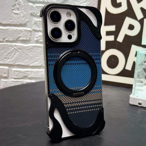 Funda de metal sin marco para iPhone 14 Pro con rotación de 360 grados y soporte MagSafe (negro)