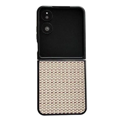Funda protectora con diseño de tejido de fantasía para Xiaomi Mix Flip 2 (caqui)