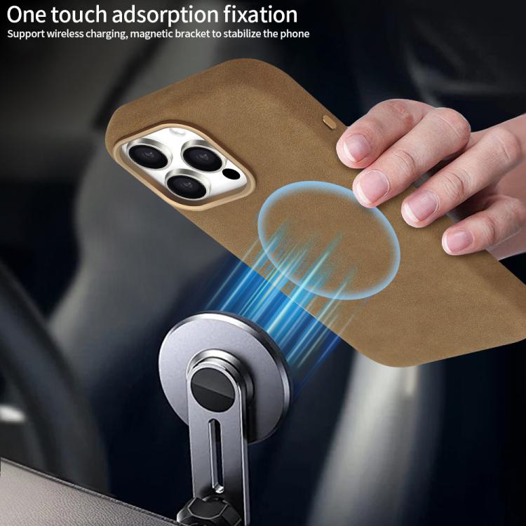 Funda VIETAO de piel sintética MagSafe de ante para iPhone 15 (negra)
