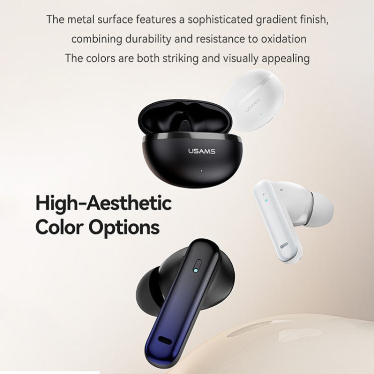 Auriculares inalámbricos Bluetooth USAMS Echo E02 ANC y ENC TWS intraaurales (blancos)