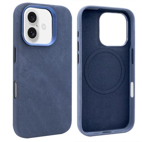 Funda VIETAO de cuero sintético con textura vaquera retro para iPhone 16 (azul oscuro)