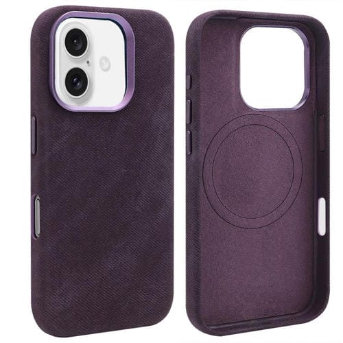 Funda VIETAO de cuero sintético con textura vaquera retro para iPhone 16 (morado oscuro)
