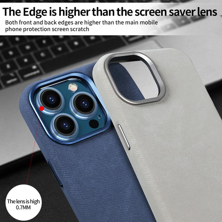 VIETAO - Funda de piel sintética con textura vaquera retro MagSafe para iPhone 15 Pro Max (morado oscuro)