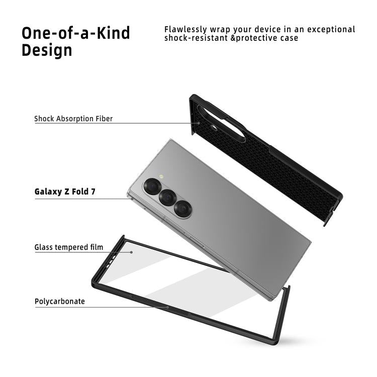 Funda para Samsung Galaxy Z Fold7 5G con diseño de lichi integrado, ranura para bolígrafo (sin bolígrafo) (marrón)