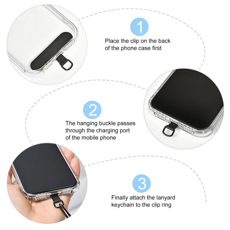 Cadena de cuentas de lujo universal para teléfono, correa con cuentas de cristal antipérdida (blanca)