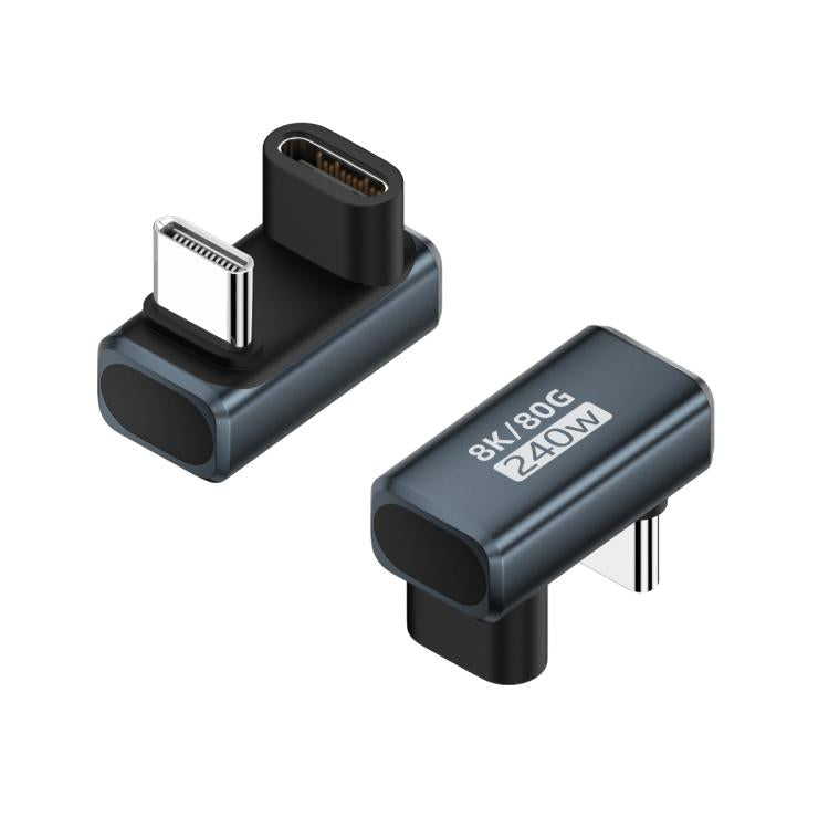 Adaptador tipo C de 240 W y 80 Gbps con todas las funciones, modelo: macho a hembra en forma de U (azul)