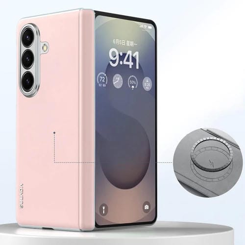 Funda de cuero líquido SULADA Skin Feel a prueba de golpes para Samsung Galaxy Z Fold7 5G (rosa)